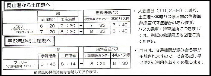 第39回瀬戸内海タートルフルマラソン全国大会　フェリー