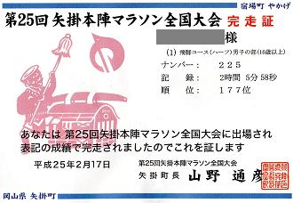 第25回 矢掛本陣マラソン全国大会 結果