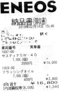 ベンツCクラス オイル交換 ガソリンスタンド