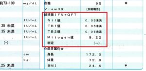 結核血液検査　クオンティフェロン
